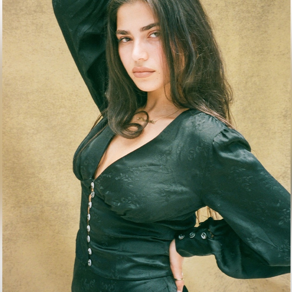 Realisation Par Black Satin Top